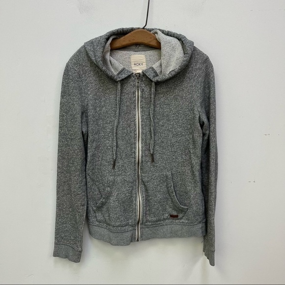 Roxy Heather Grey Zip Up Hoodie - Picture 1 of 9